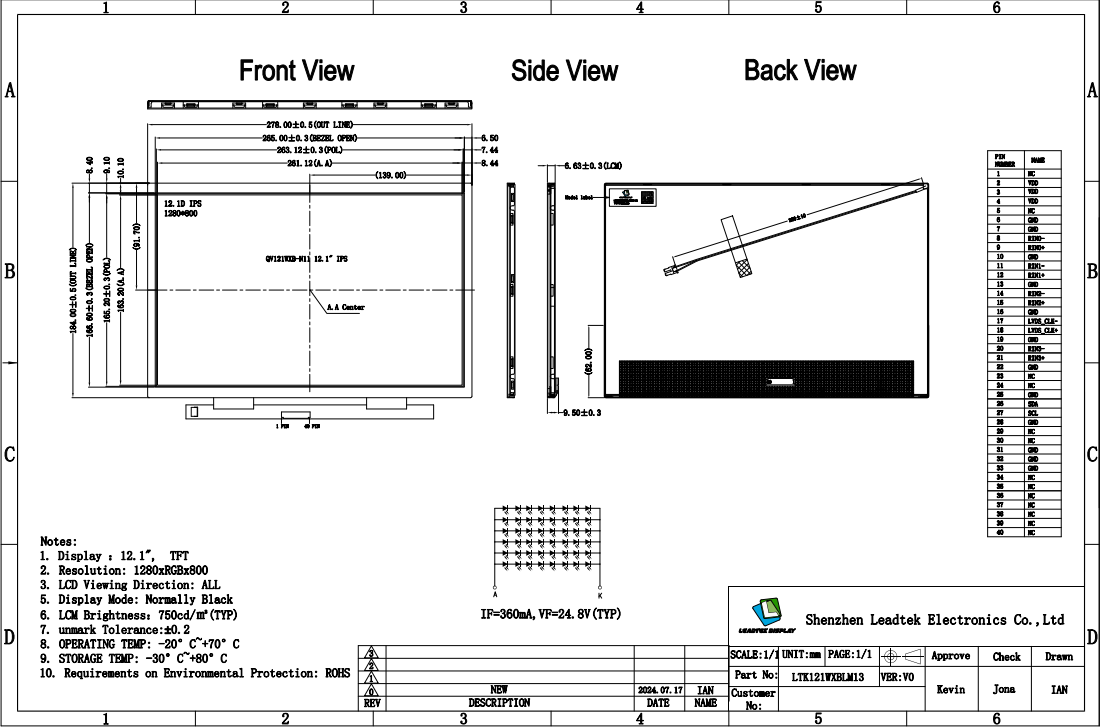 Inch Tft Lcd Display Module Resolution For Medical Equipment