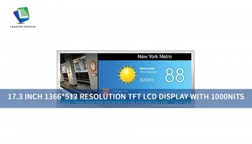 17.3 Inch 1366*512 Resolution TFT LCD Display with 1000nits