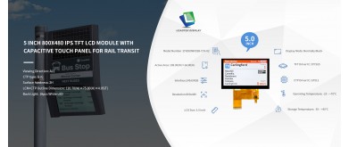 5 inch 800x480 IPS TFT LCD MODULE WITH CAPACITIVE TOUCH PANEL FOR RAIL TRANSIT